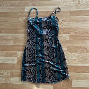 Mixology Snake Skin Velvet Dress